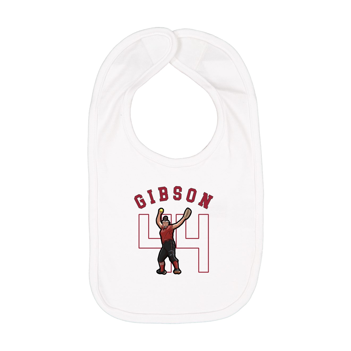 Infant Bib — Shirsey Arch in White