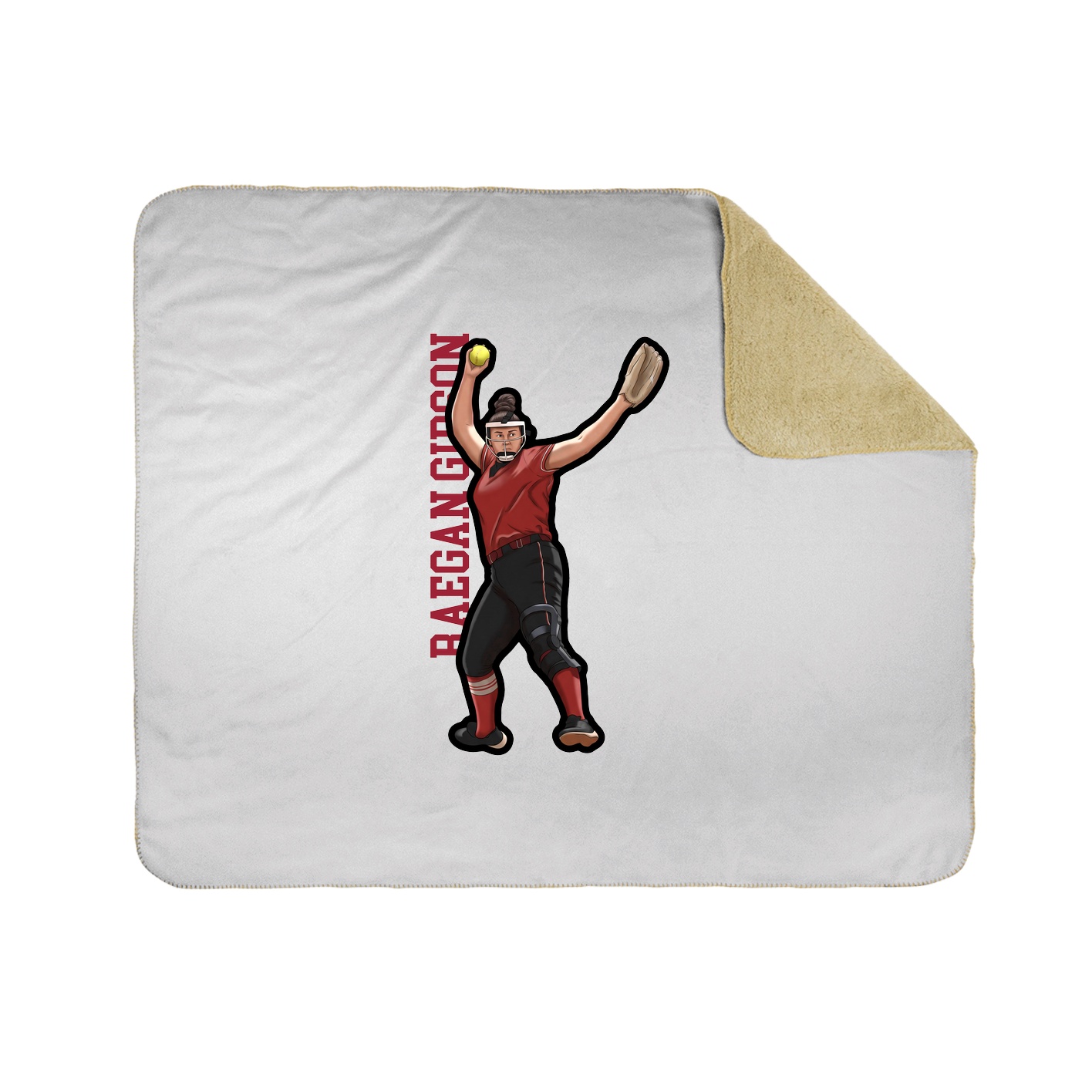 Throw Blanket — Name Vertical in White