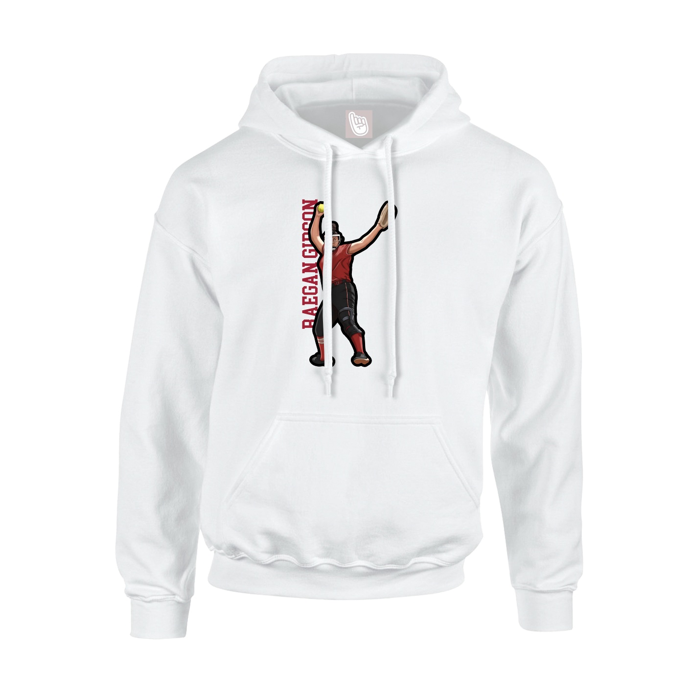 Youth Hoodie — Name Vertical in White