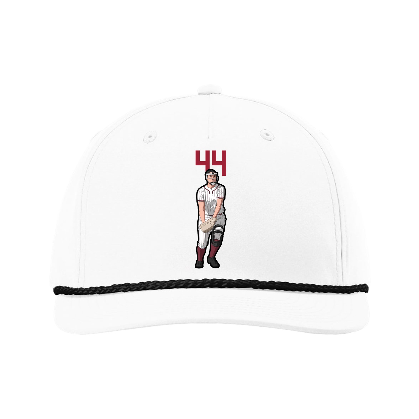 Five-Panel Classic Rope Cap — Number Top in White