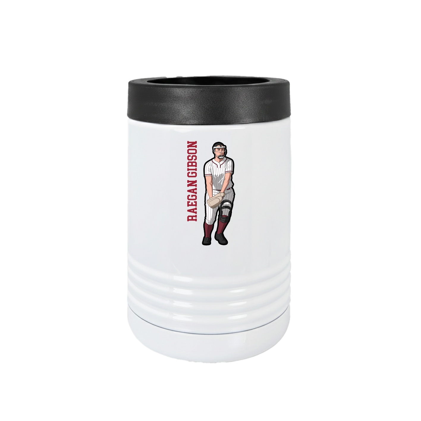 Beverage Holder — Name Vertical in White