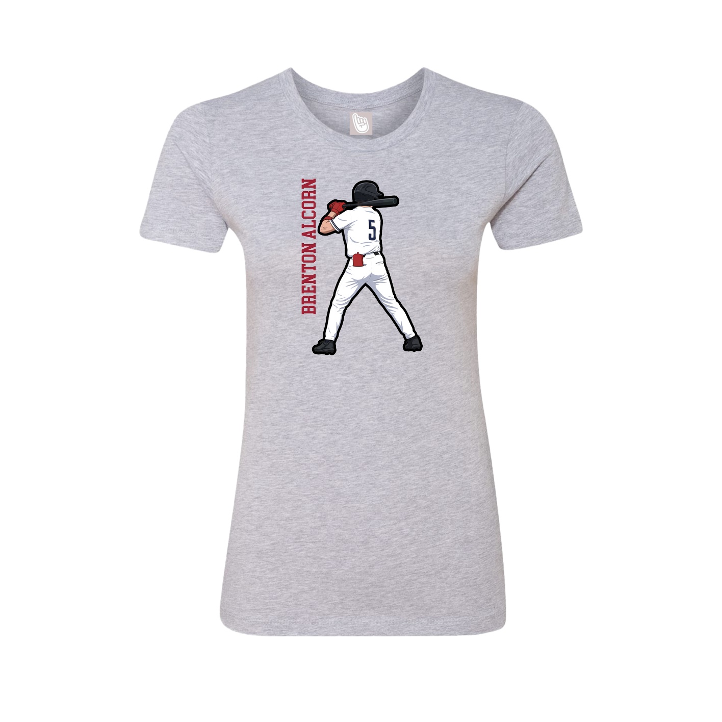 Womens Tee — Name Vertical in Grey