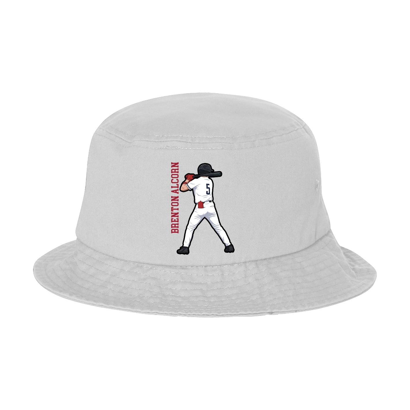 Bucket Cap — Name Vertical in White