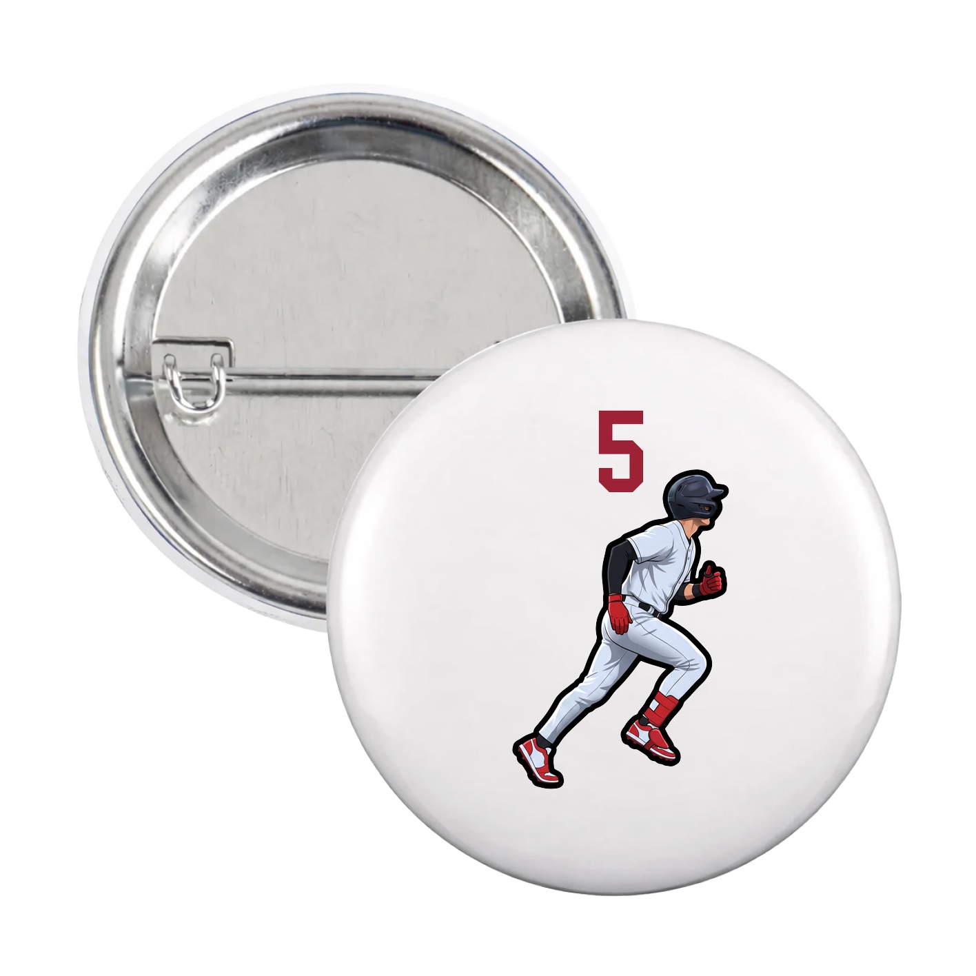Game Day Button — Number Top in White