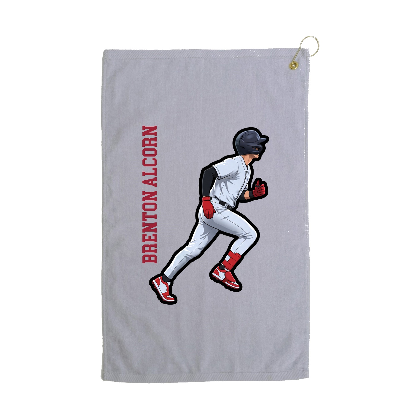 Golf Towel — Name Vertical in Grey
