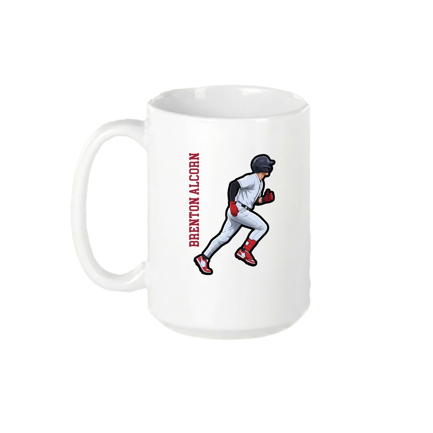 15oz Coffee Mug — Name Vertical in White