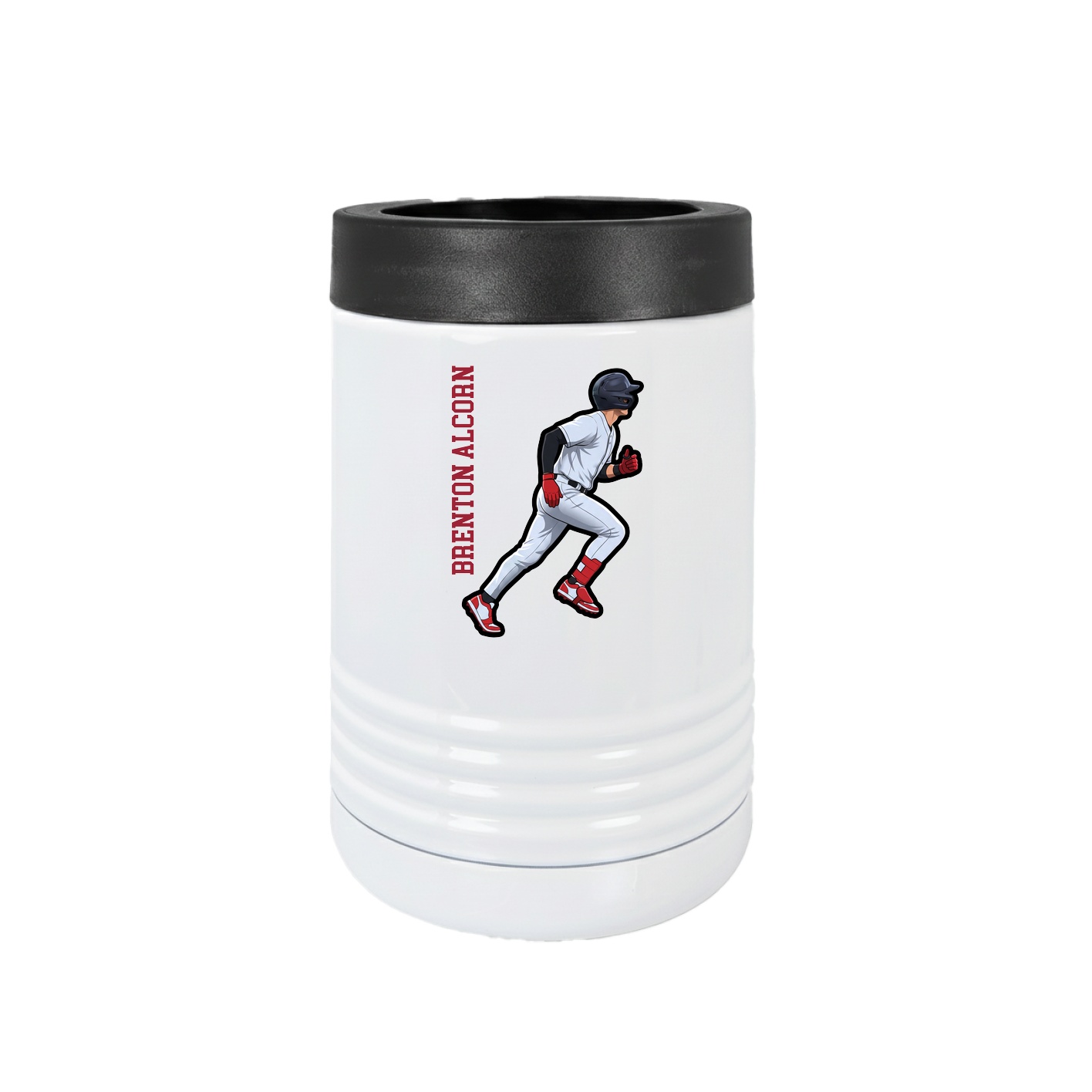 Beverage Holder — Name Vertical in White