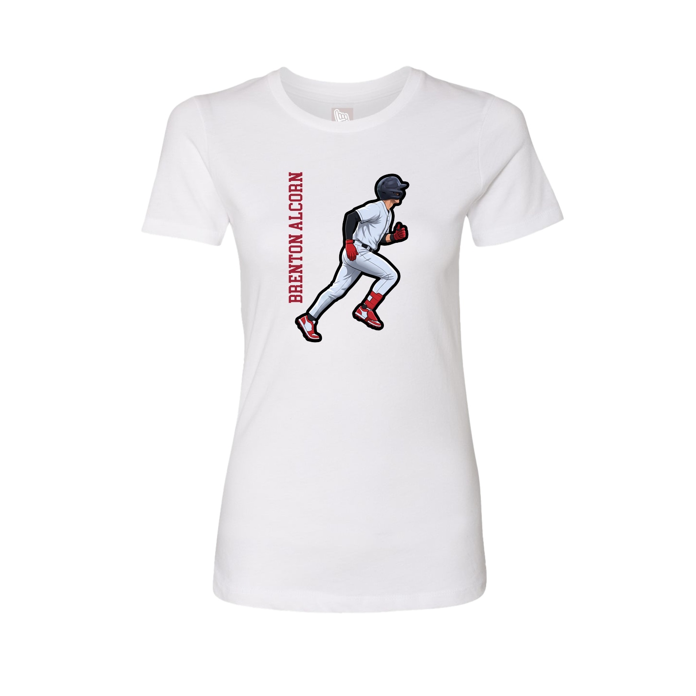 Womens Tee — Name Vertical in White