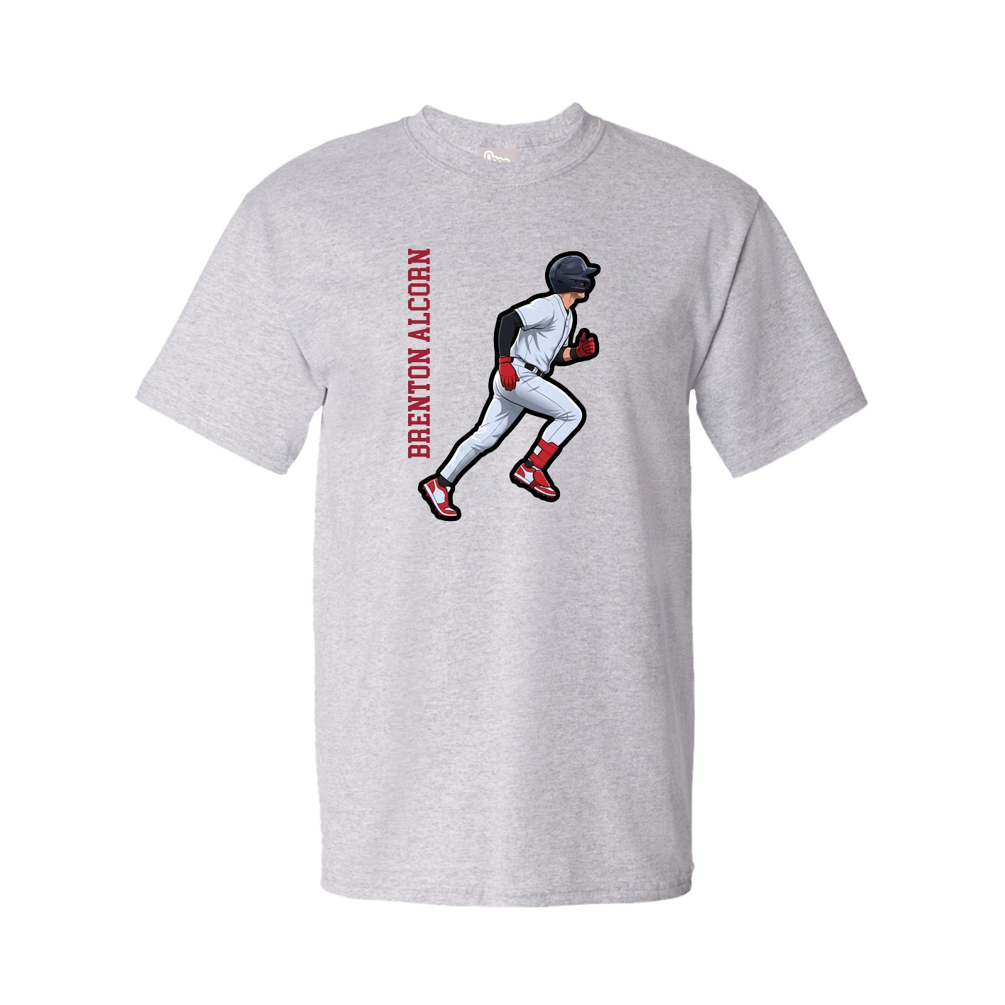 Youth Tee — Name Vertical in Grey