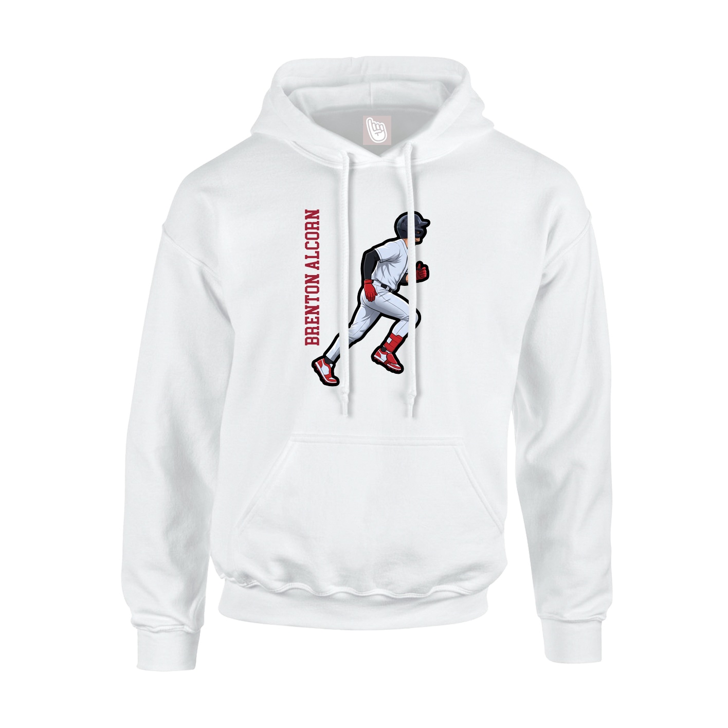 Hoodie — Name Vertical in White
