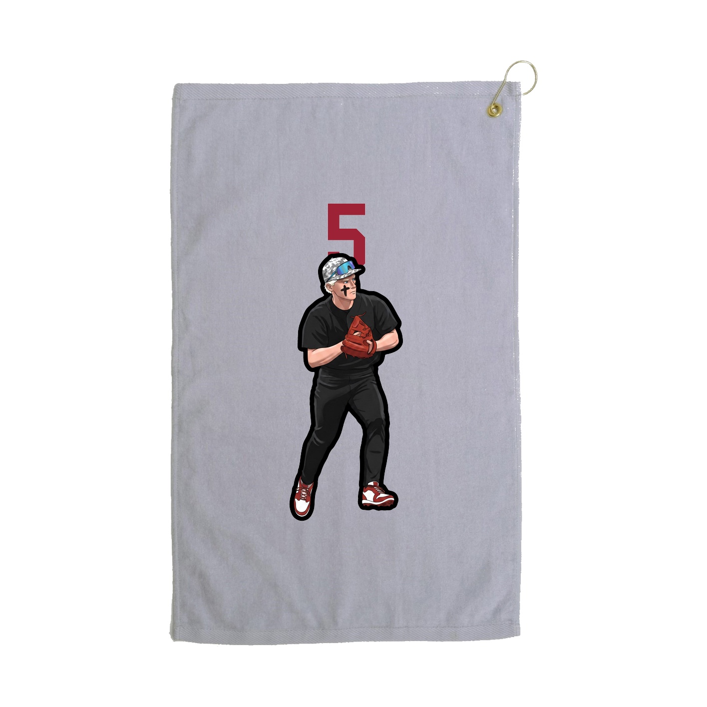 Golf Towel — Number Top in Grey