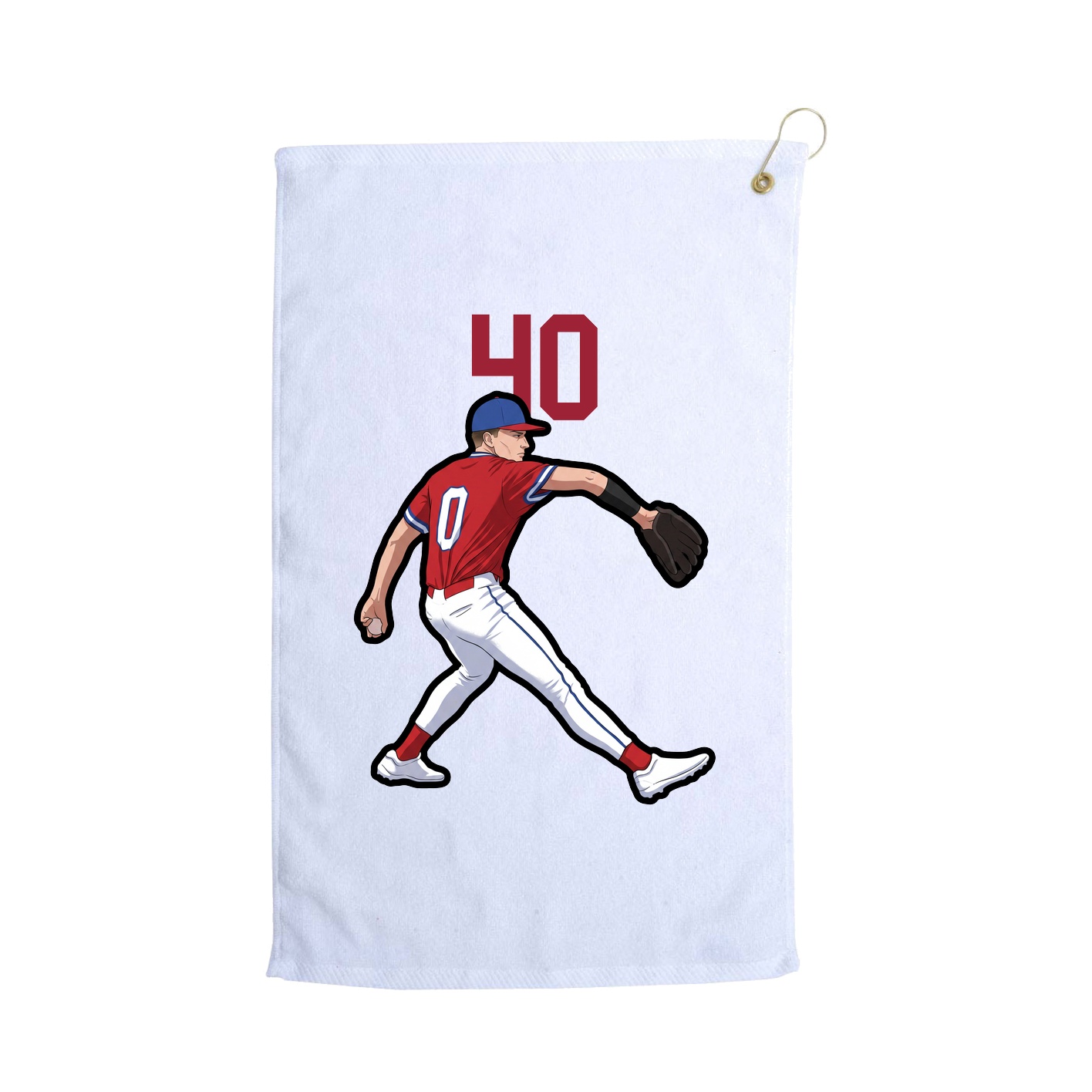 Golf Towel — Number Top in White