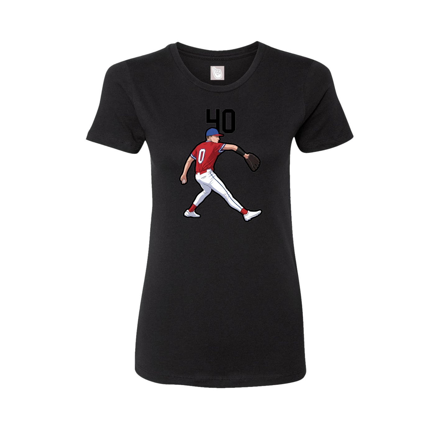 Fitted Women's Tee — Number Top in Black