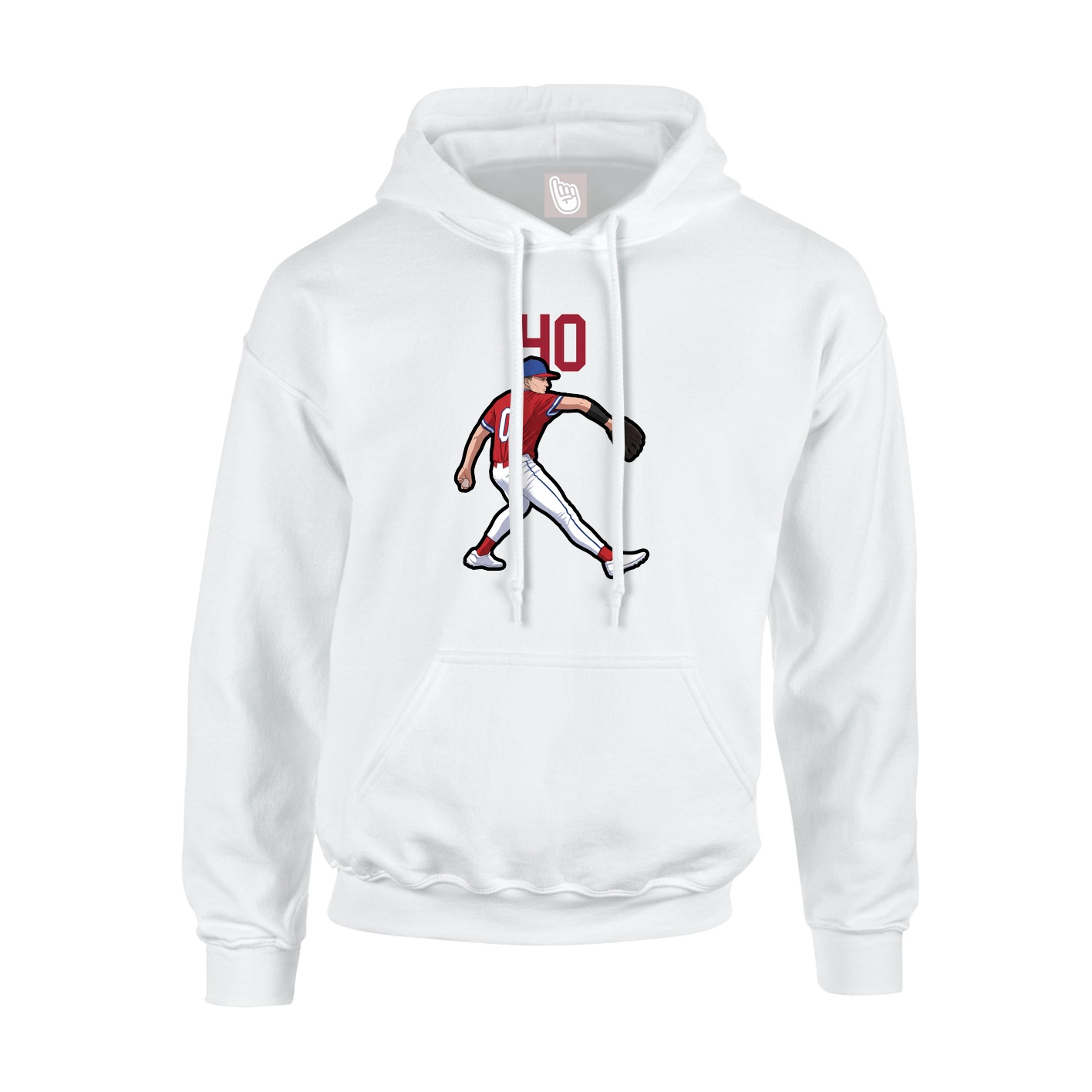 Hoodie — Number Top in White