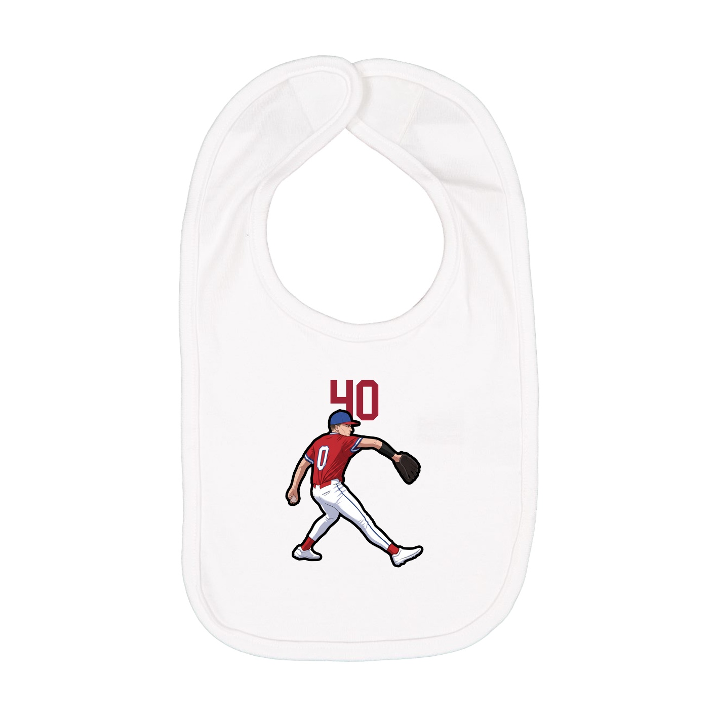 Infant Bib — Number Top in White