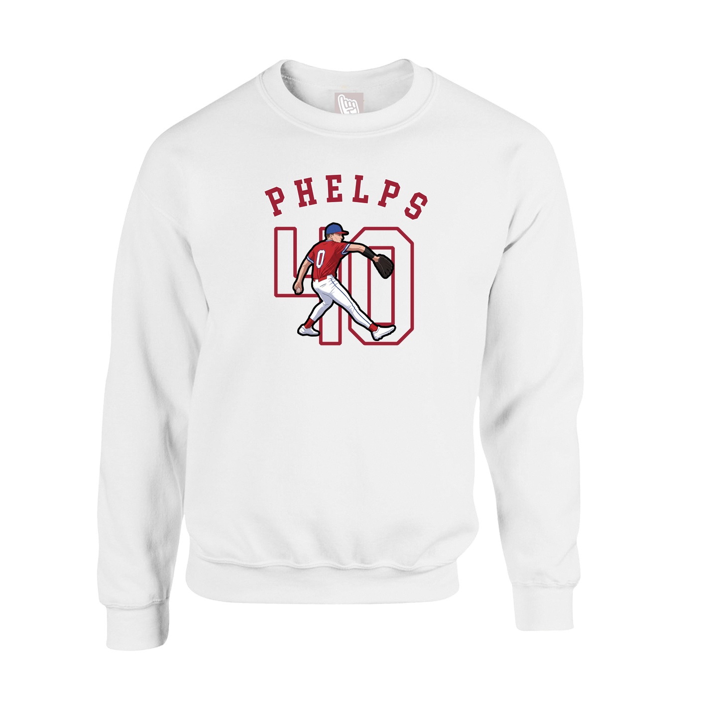 Fleece Crew — Shirsey Arch in White