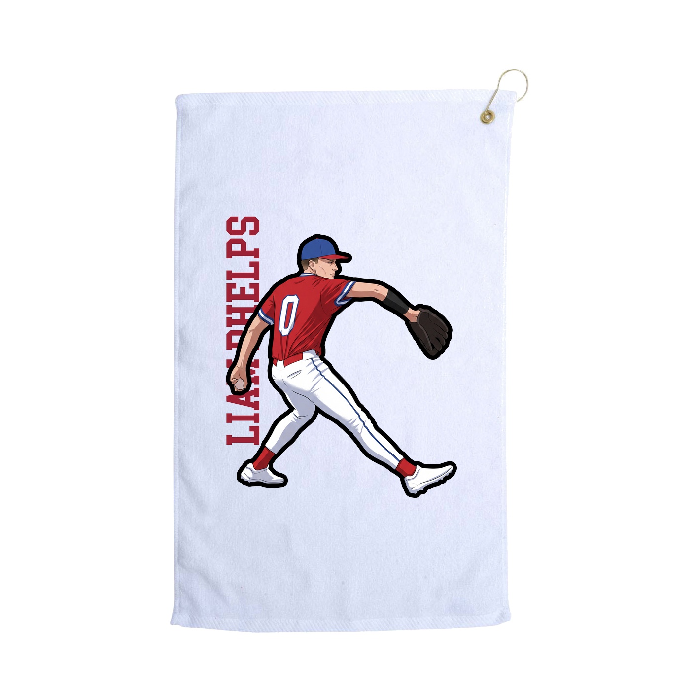 Golf Towel — Name Vertical in White