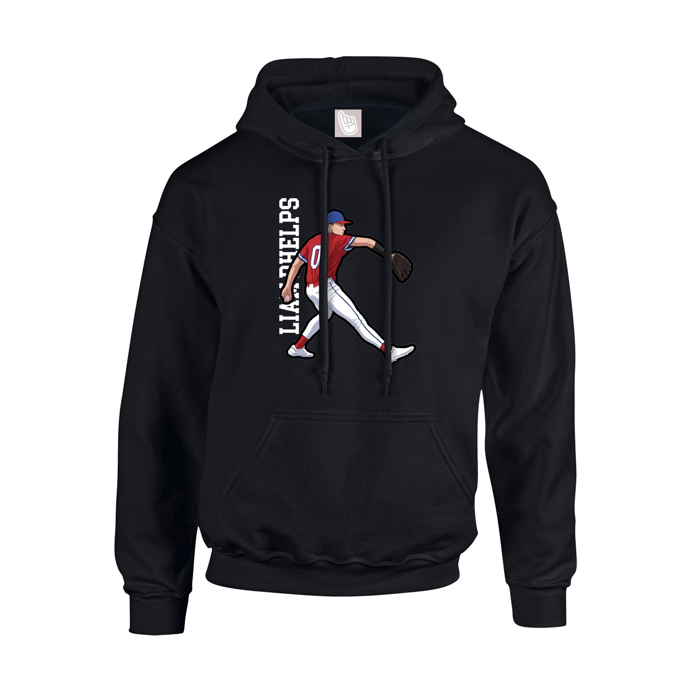 Youth Hoodie — Name Vertical in Black