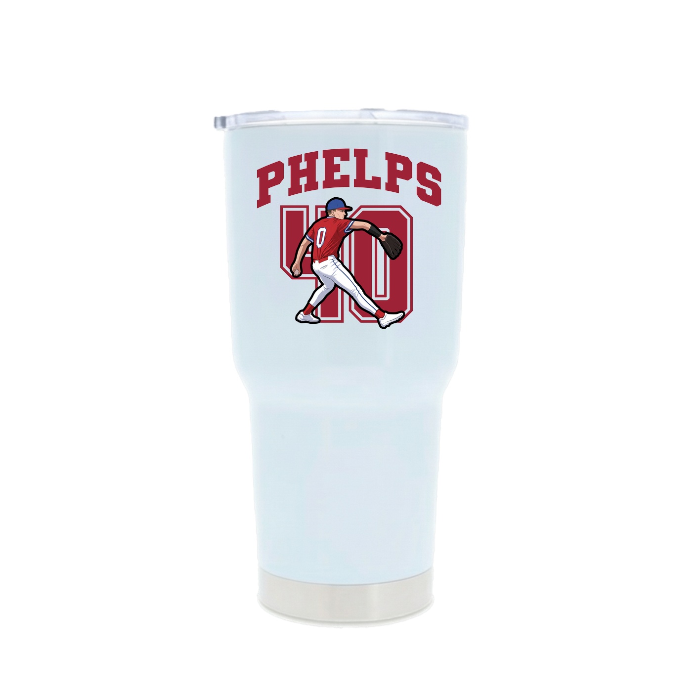30oz Stainless Steel Tumbler — Number in White