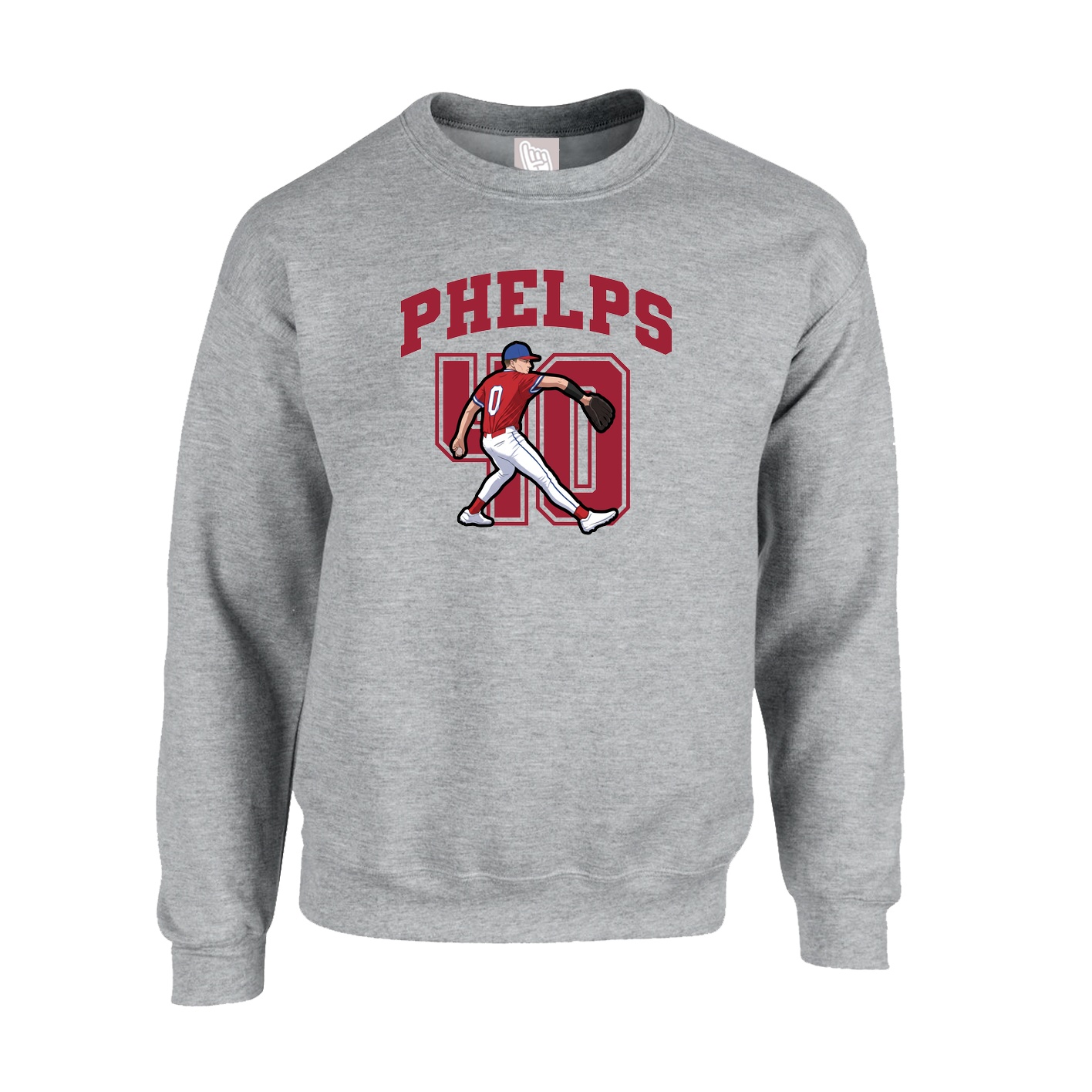 Fleece Crew — Number in Grey