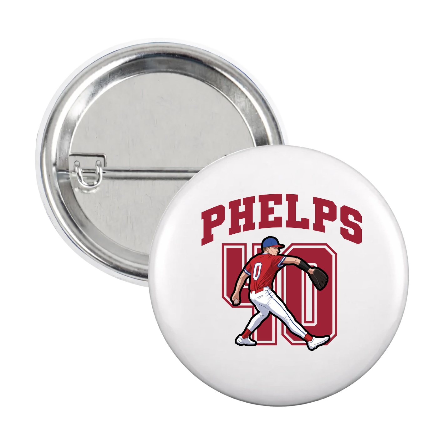 Game Day Button — Number in White