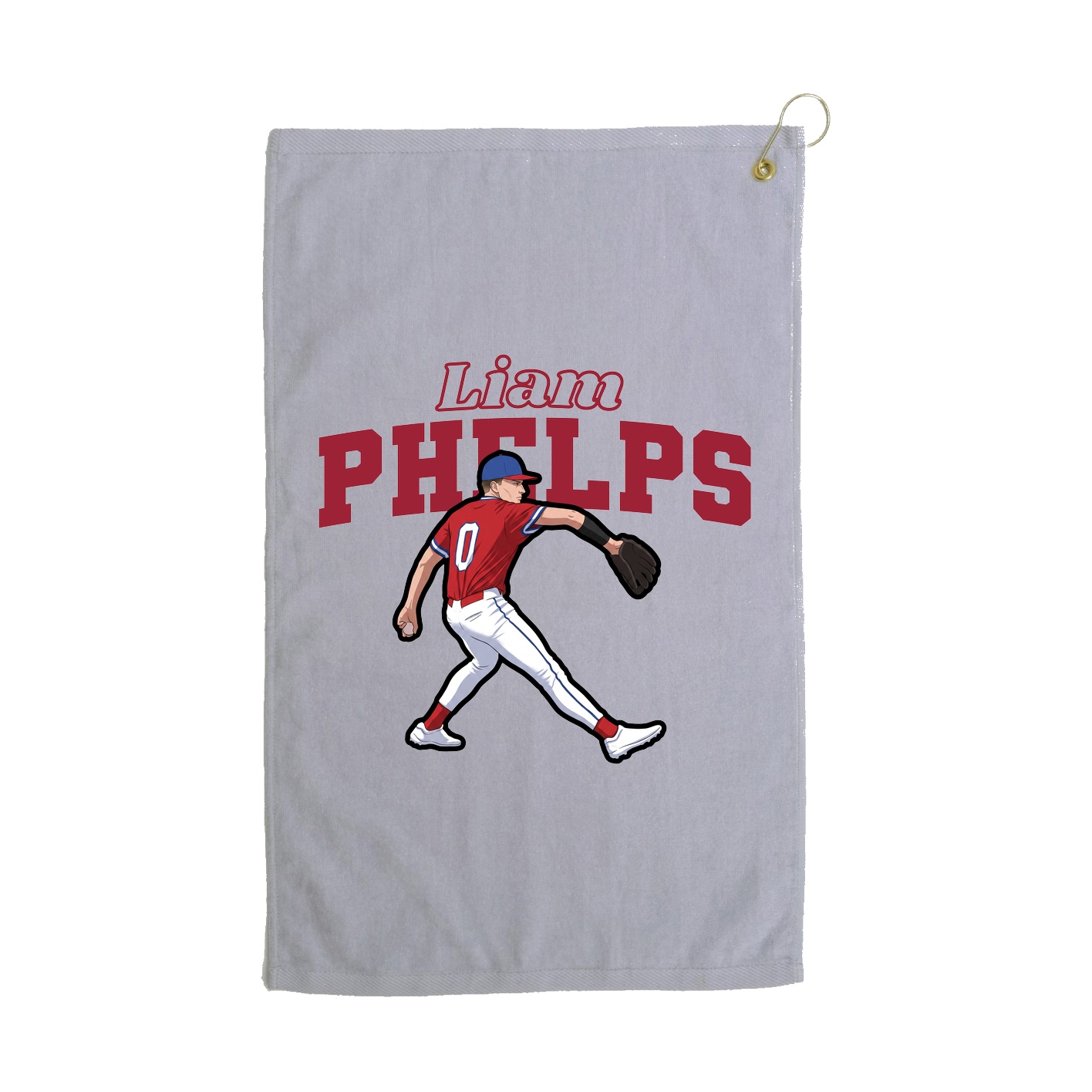 Golf Towel — Name Arch in Grey