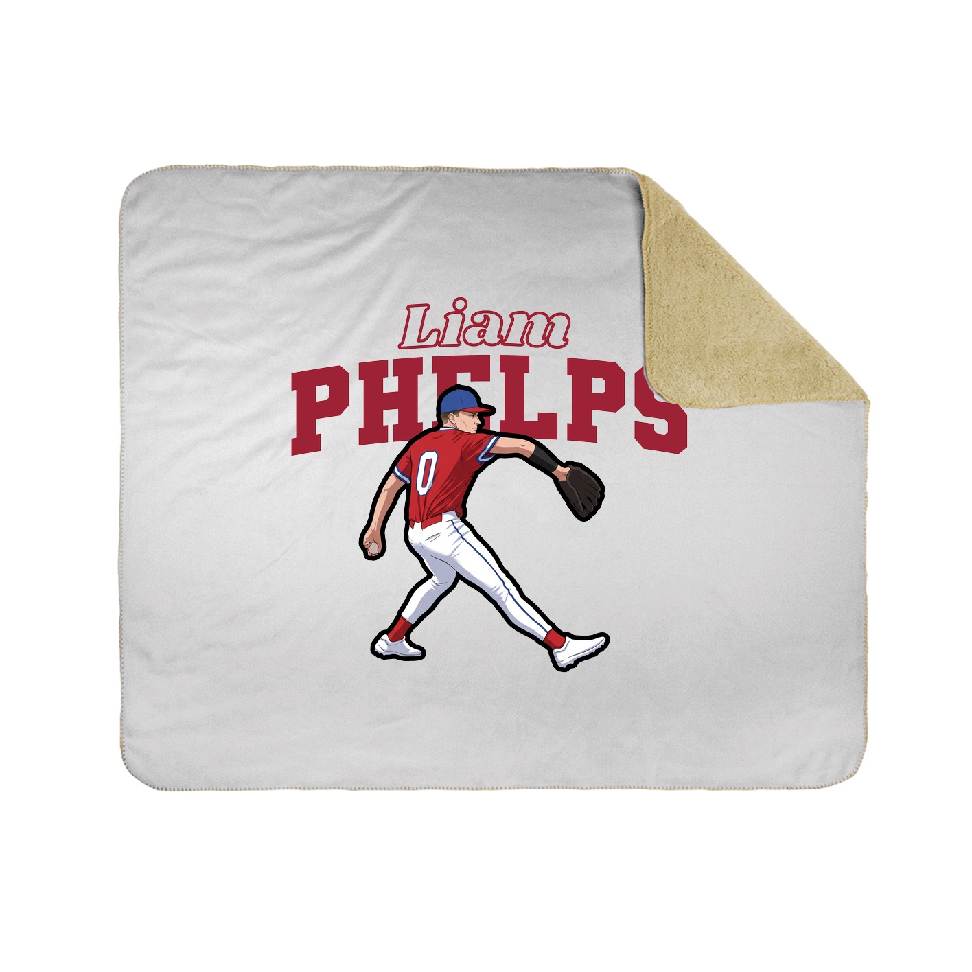 Throw Blanket — Name Arch in White