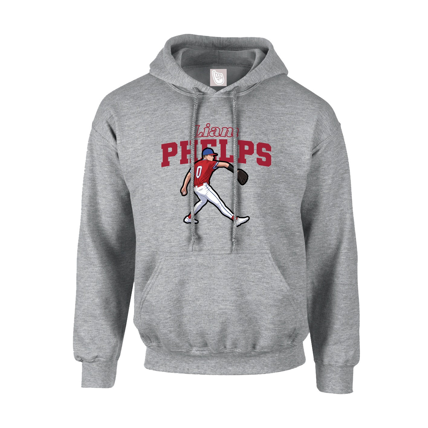 Hoodie — Name Arch in Grey