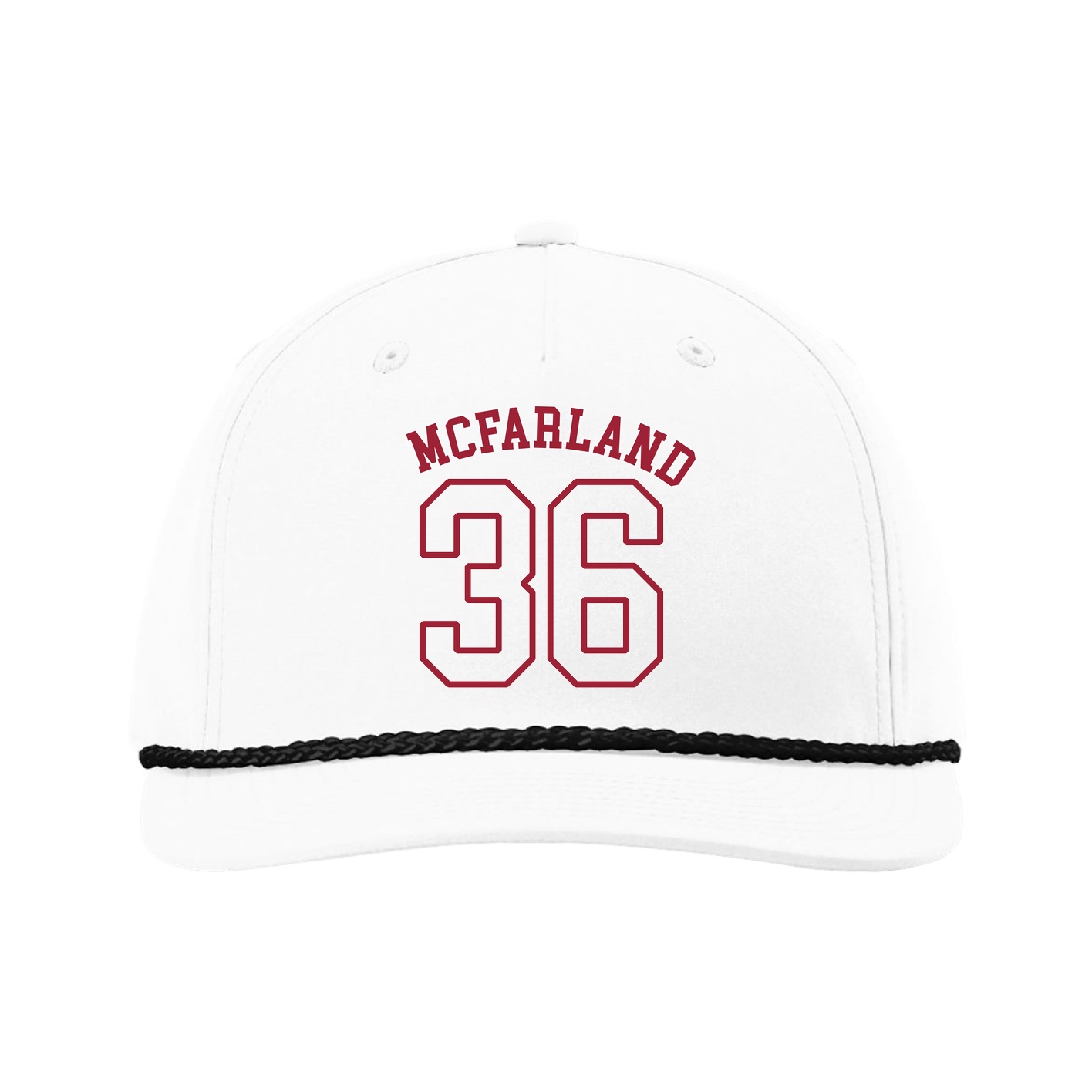 Five-Panel Classic Rope Cap — Shirsey Arch in White