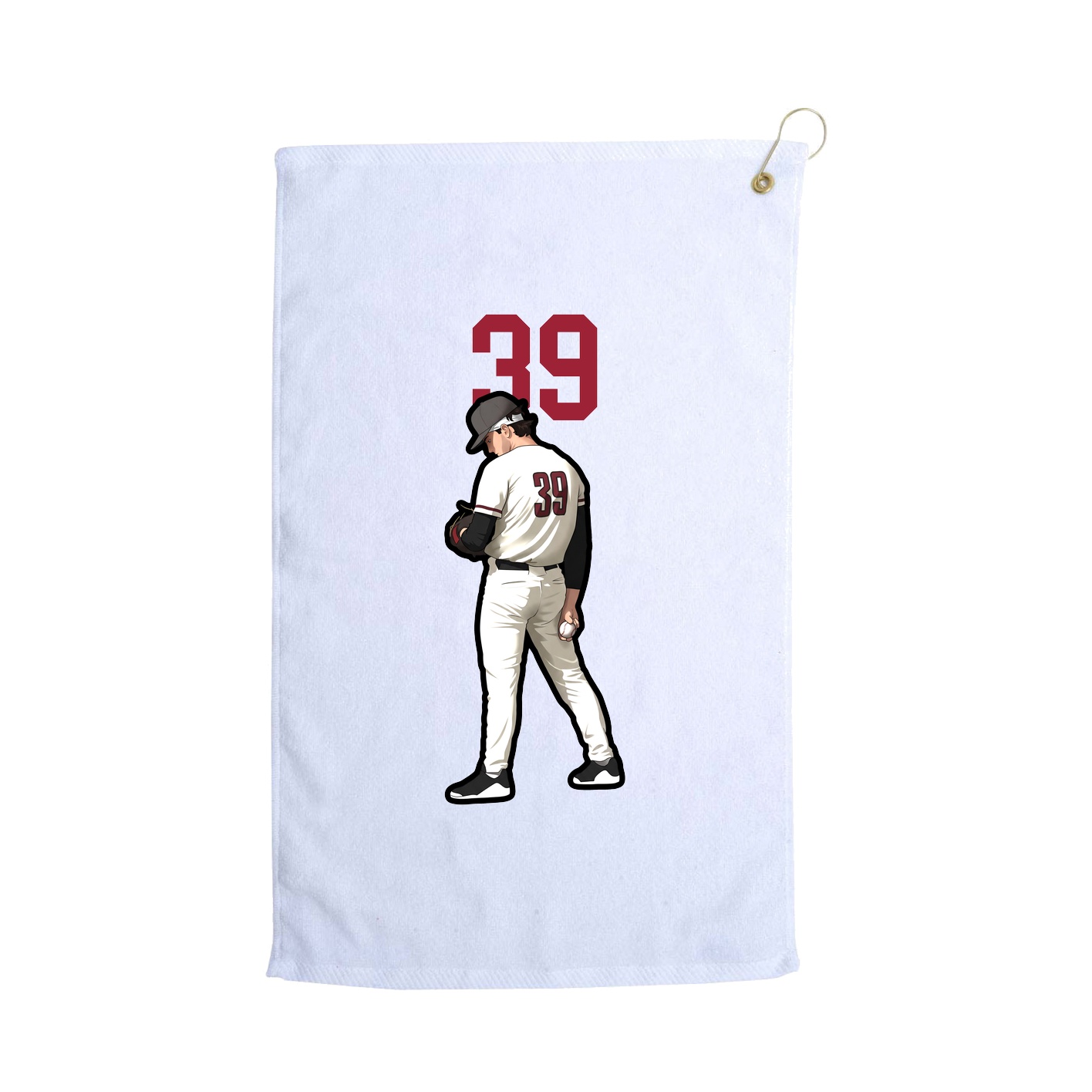 Golf Towel — Number Top in White