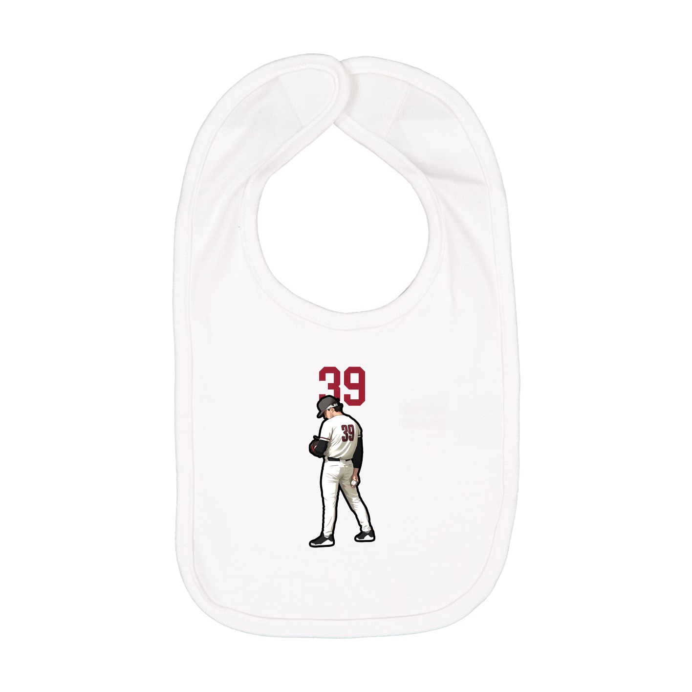 Infant Bib — Number Top in White