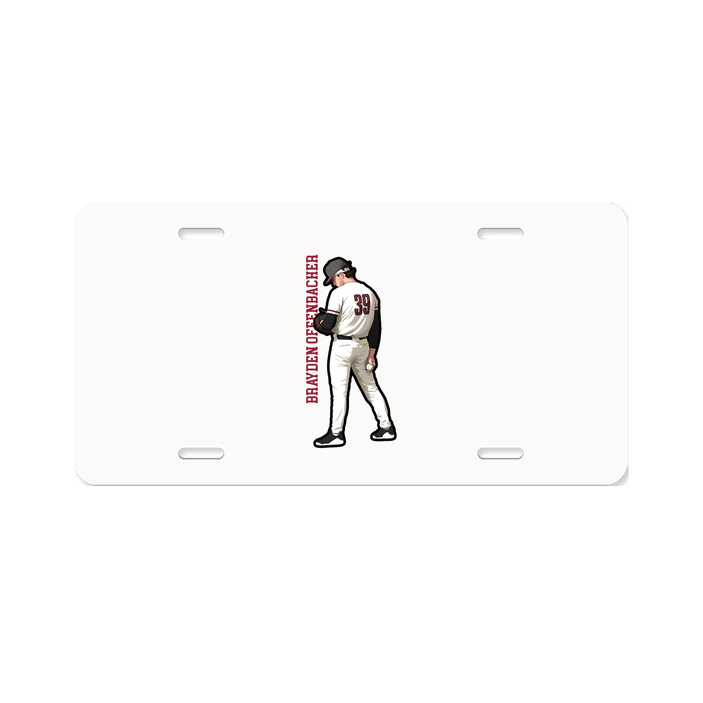 License Plate — Name Vertical in Classic