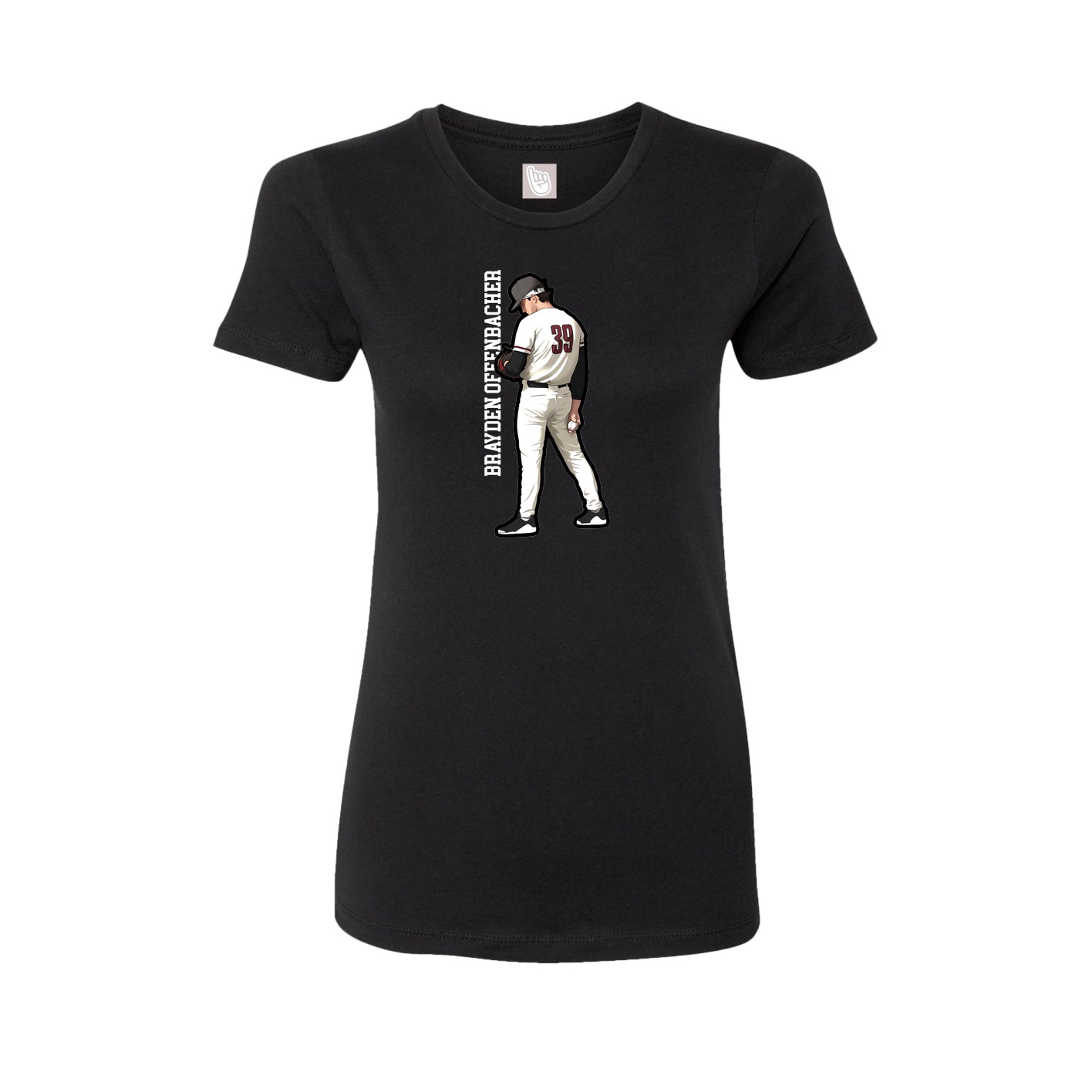 Fitted Women's Tee — Name Vertical in Black