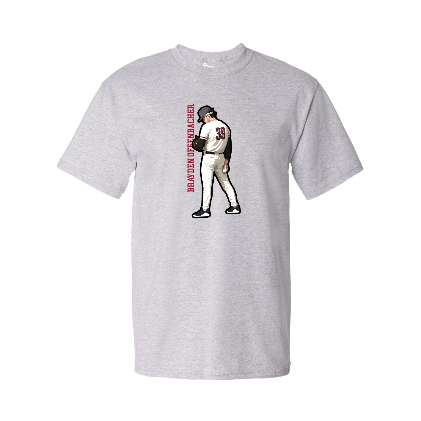 Youth Tee — Name Vertical in Grey