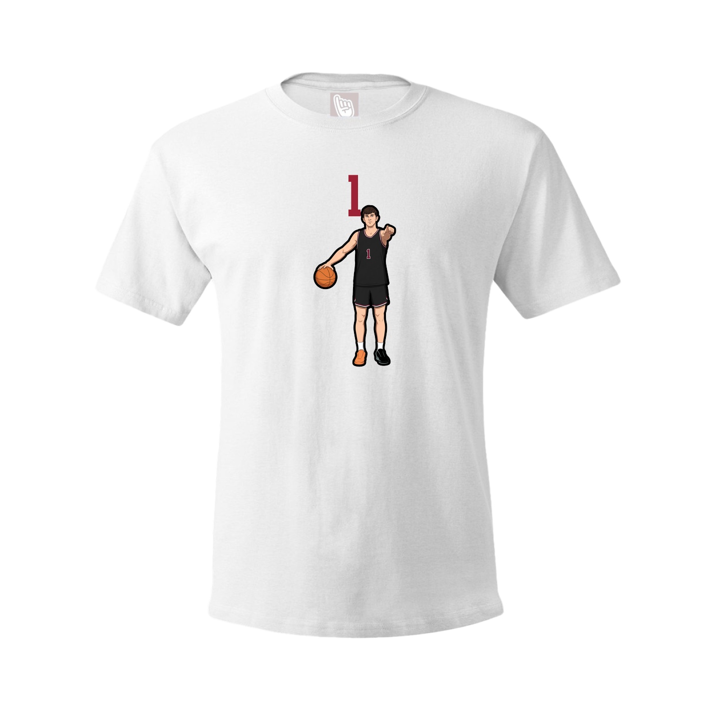 Youth Tee — Number Top in White