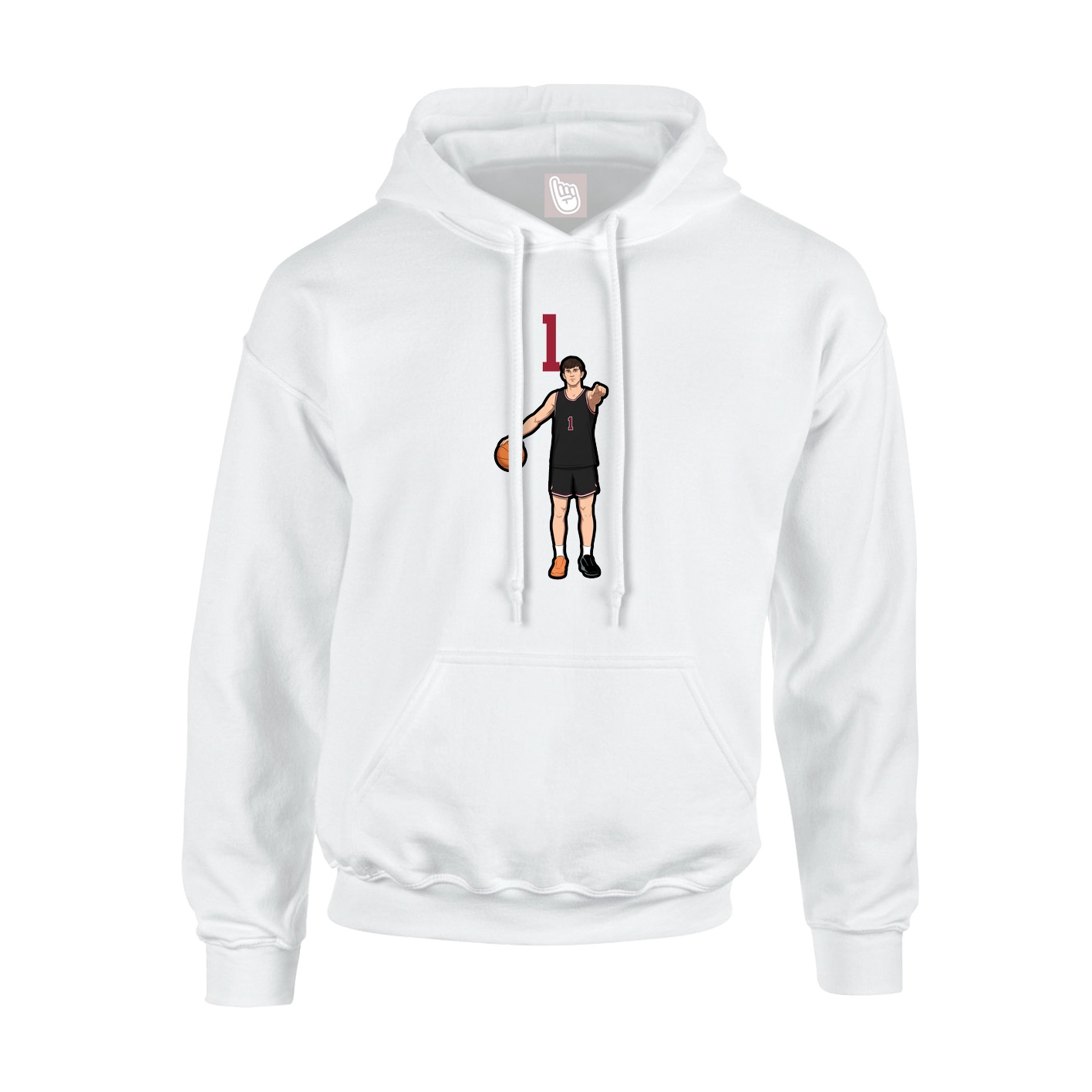 Youth Hoodie — Number Top in White