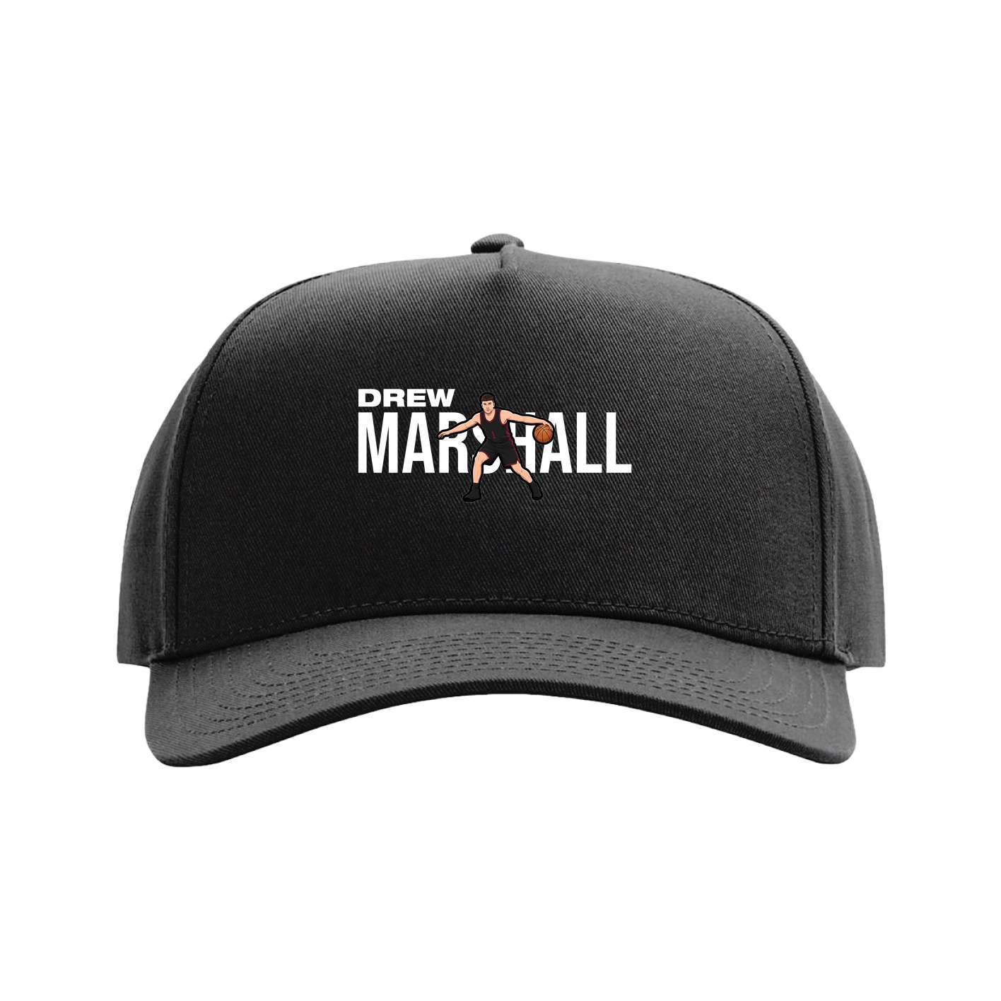 Full Fabric Five-Panel Champ Cap — Player Name in Black