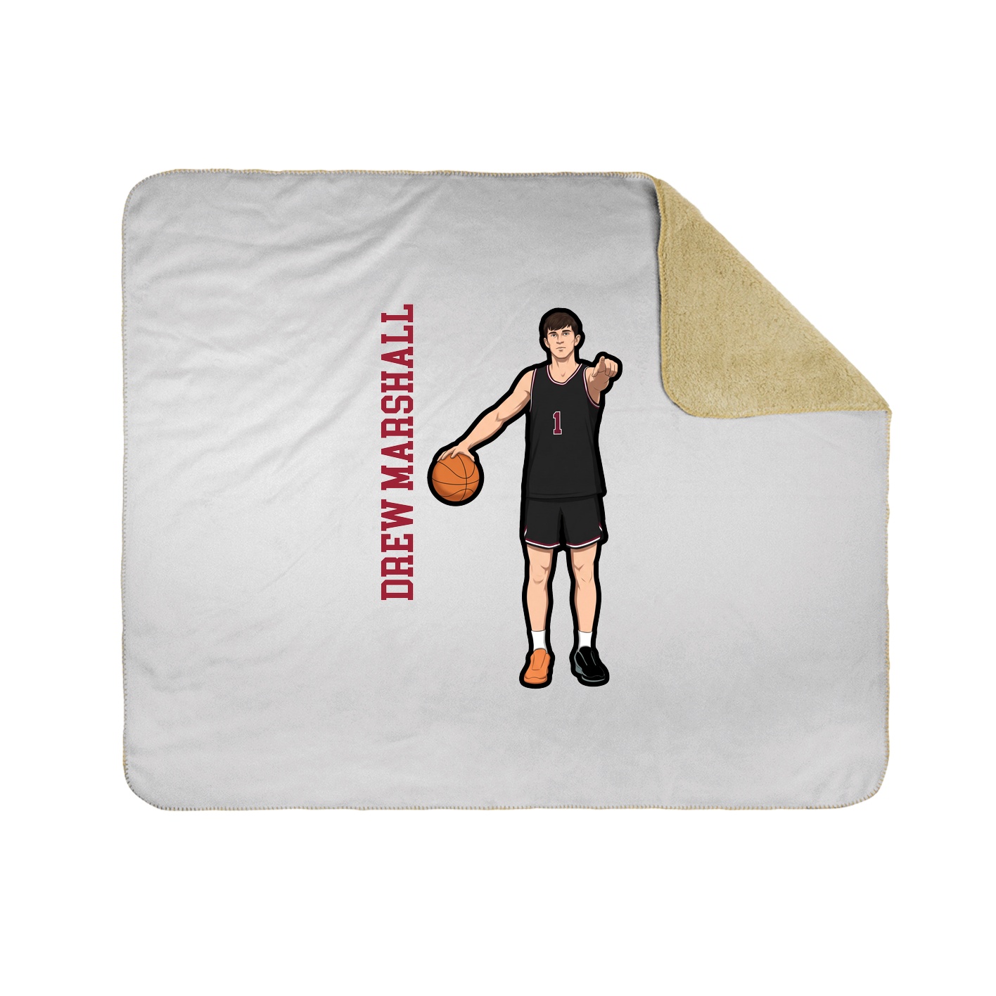 Throw Blanket — Name Vertical in White