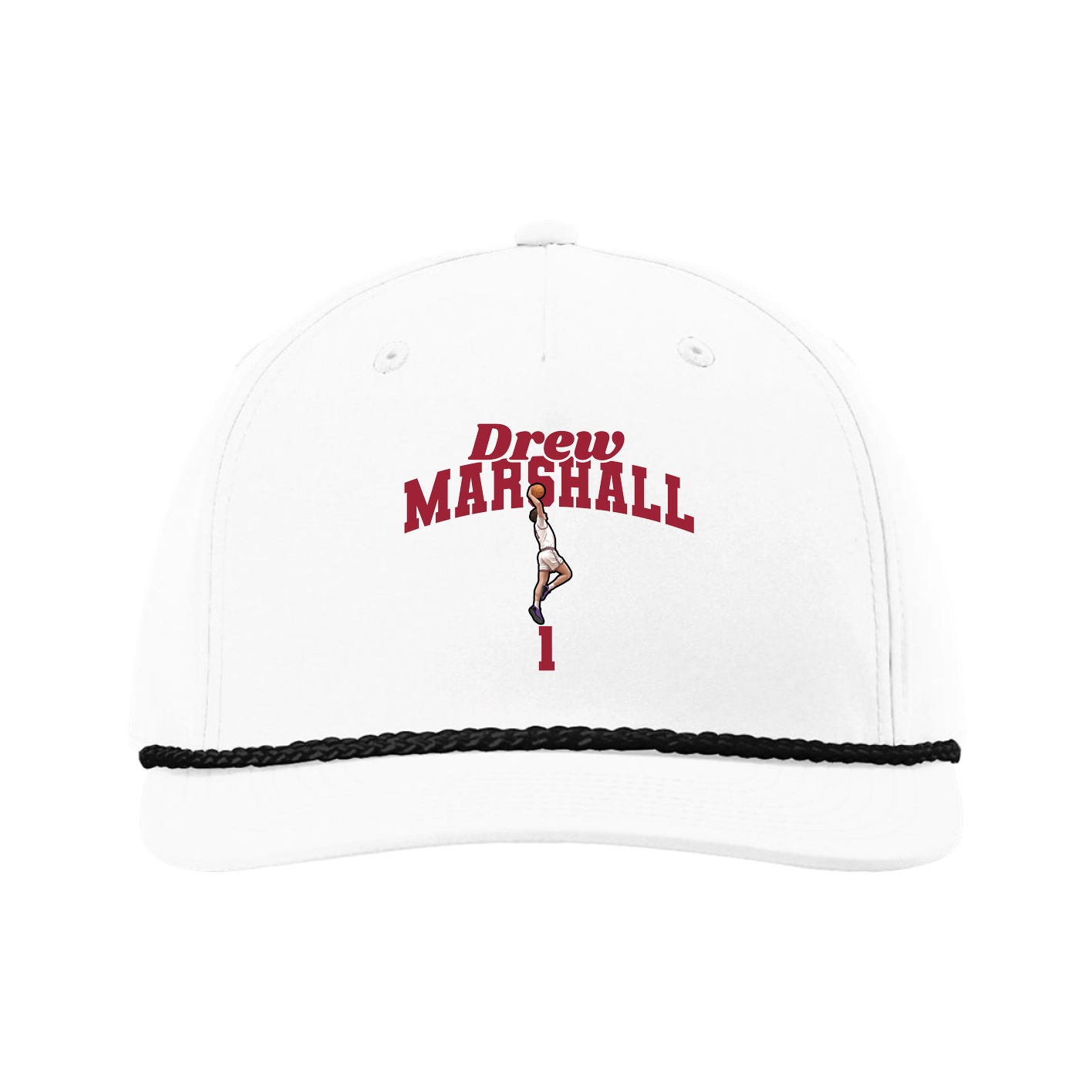 Five-Panel Classic Rope Cap — Signature Arch in White