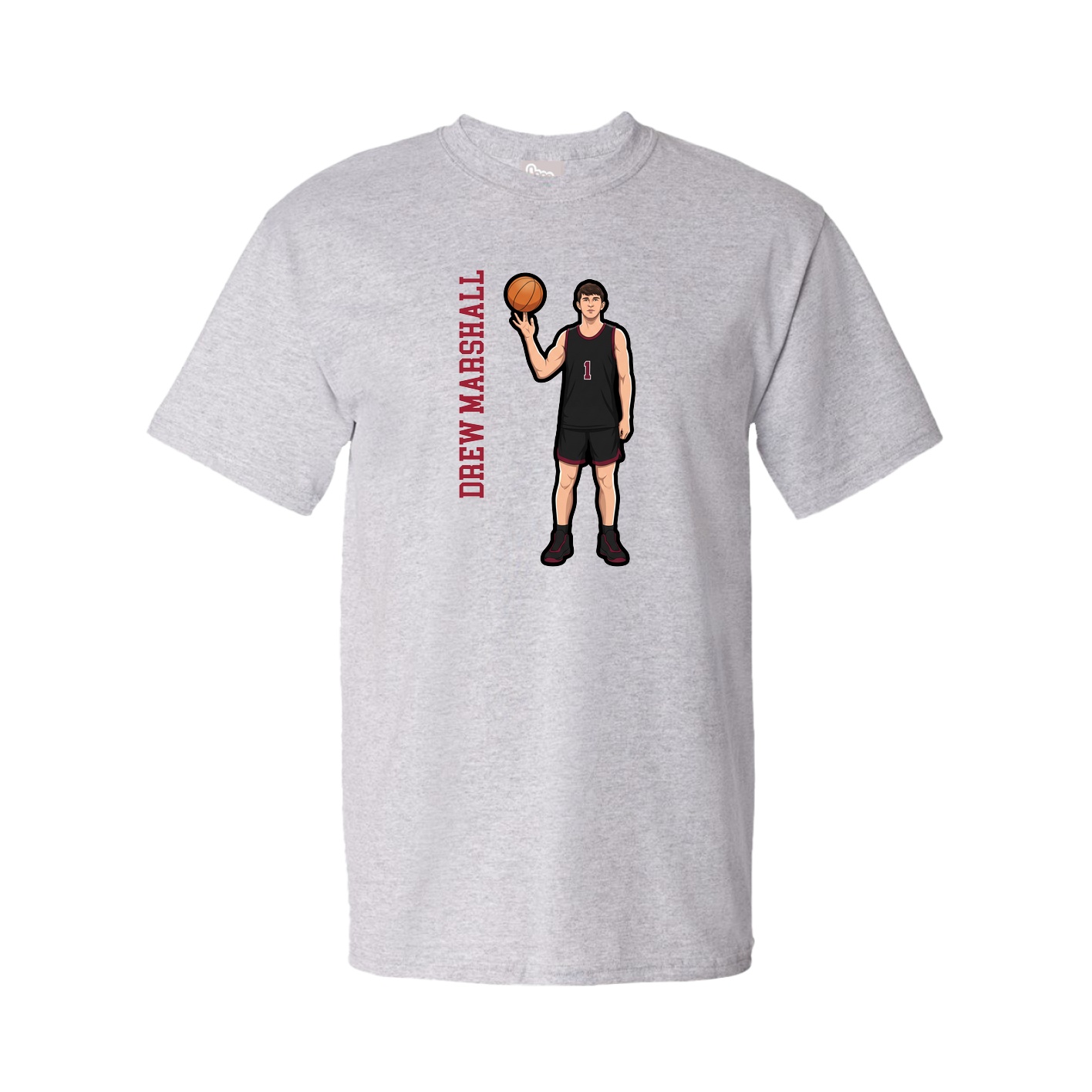Tee — Name Vertical in Grey