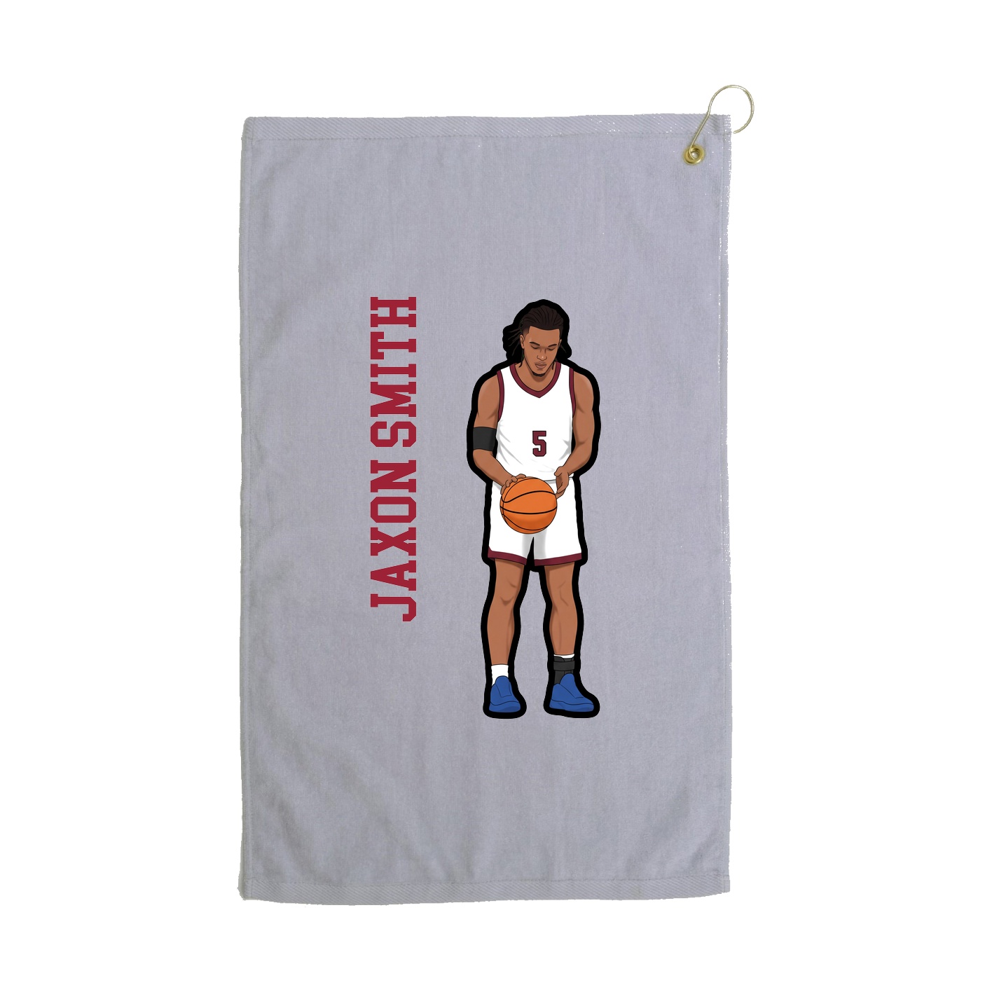 Golf Towel — Name Vertical in Grey