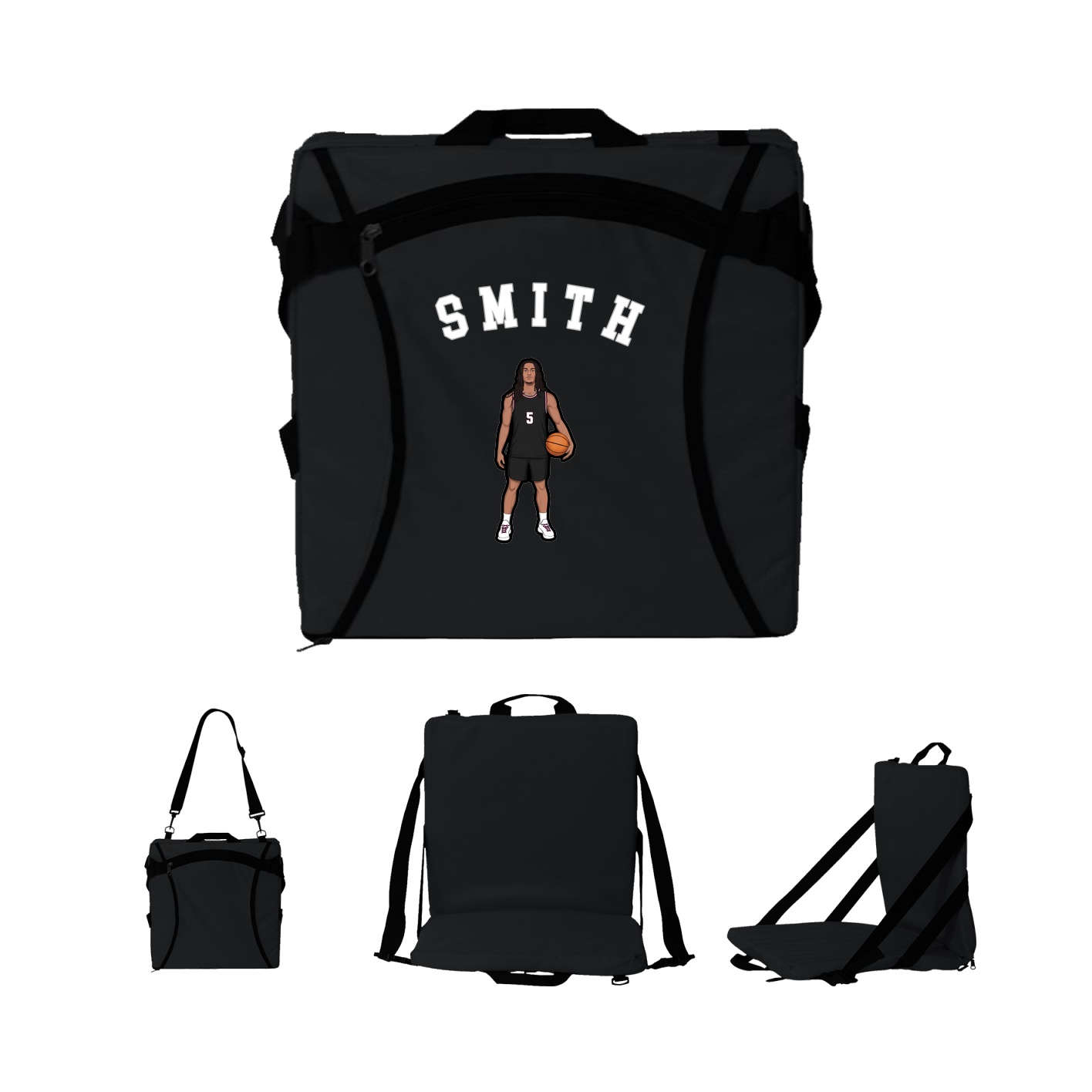 Folding Stadium Seat — Shirsey Arch in Black