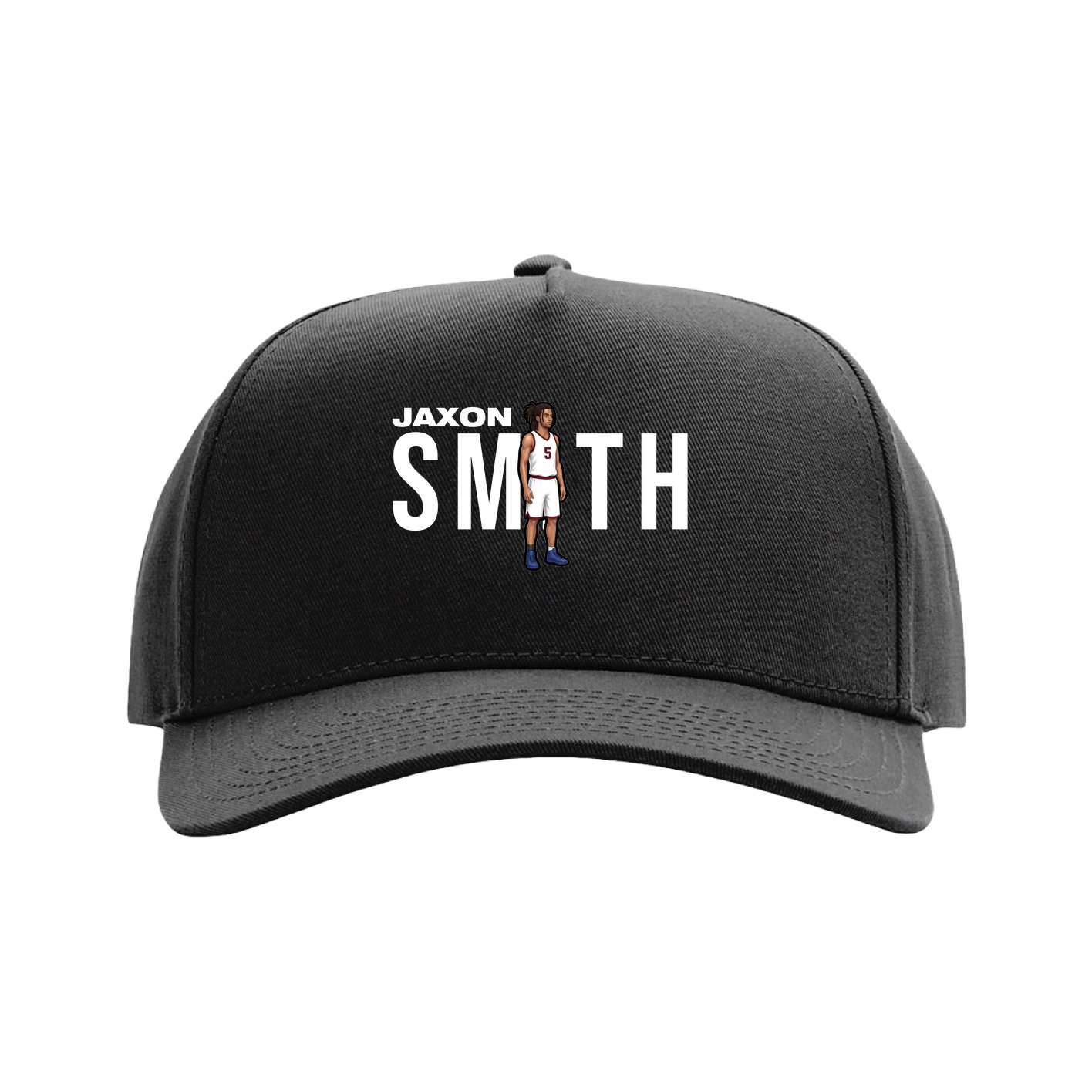 Full Fabric Five-Panel Champ Cap — Player Name in Black