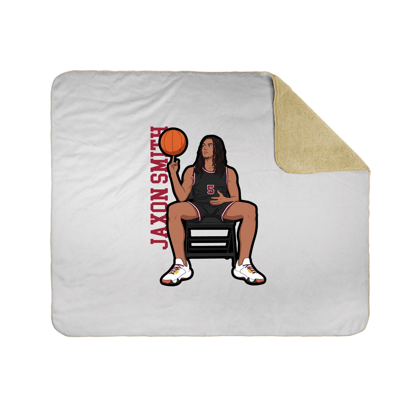 Throw Blanket — Name Vertical in White