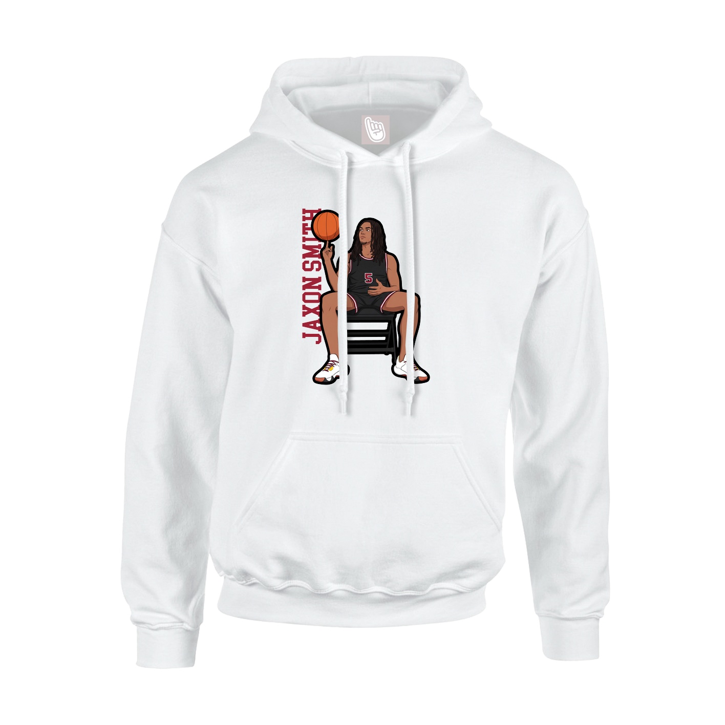 Hoodie — Name Vertical in White