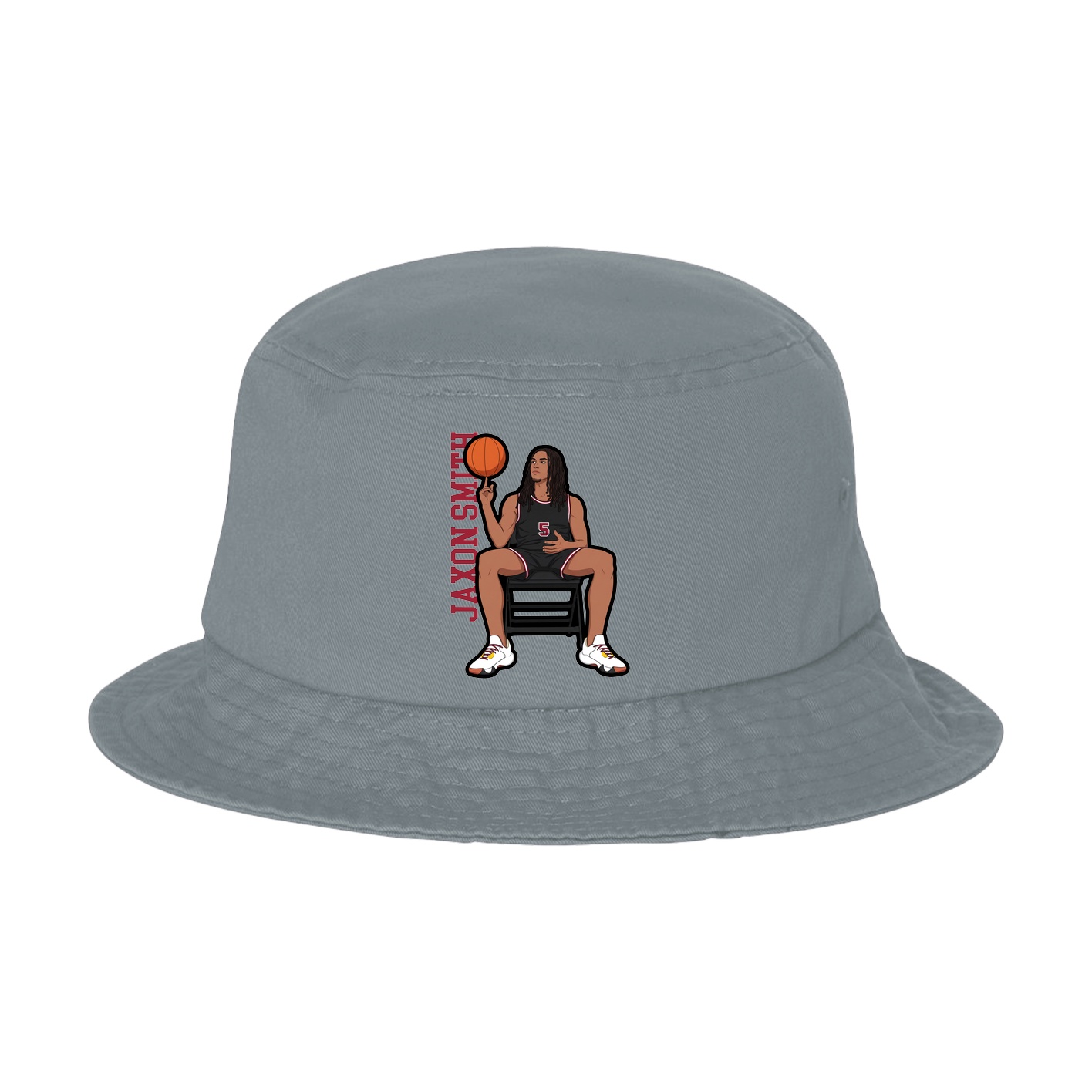 Bucket Cap — Name Vertical in Grey