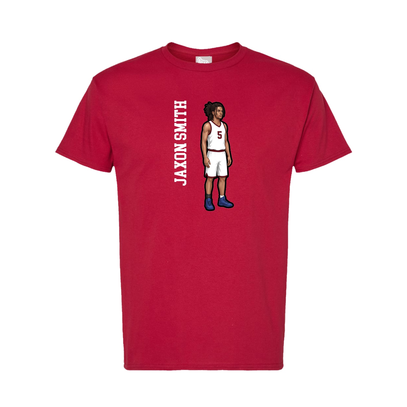 Tee — Name Vertical in Crimson