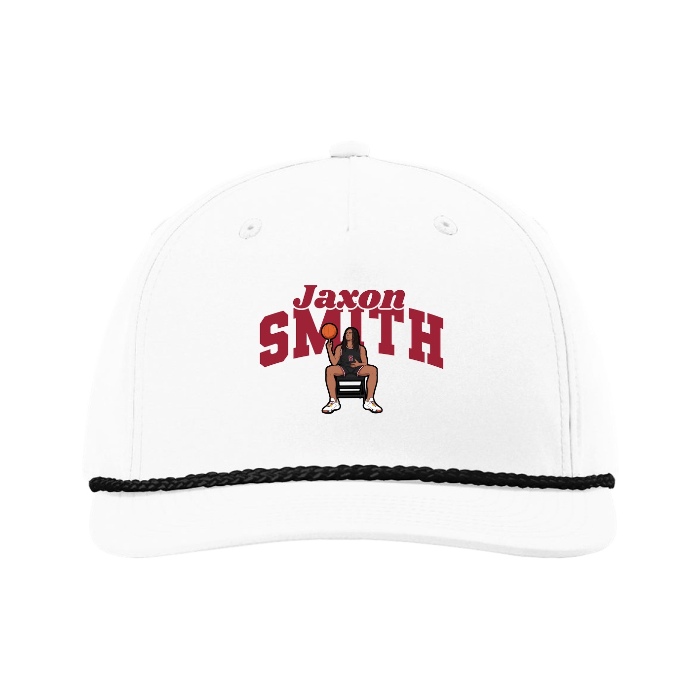 Five-Panel Classic Rope Cap — Signature Arch in White