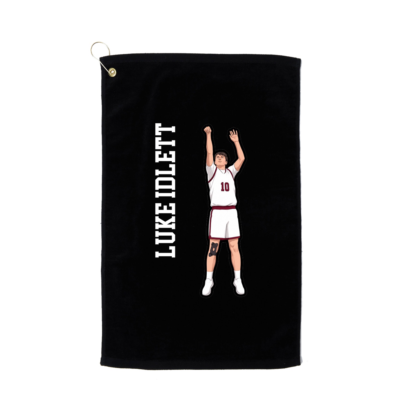 Golf Towel — Name Vertical in Black