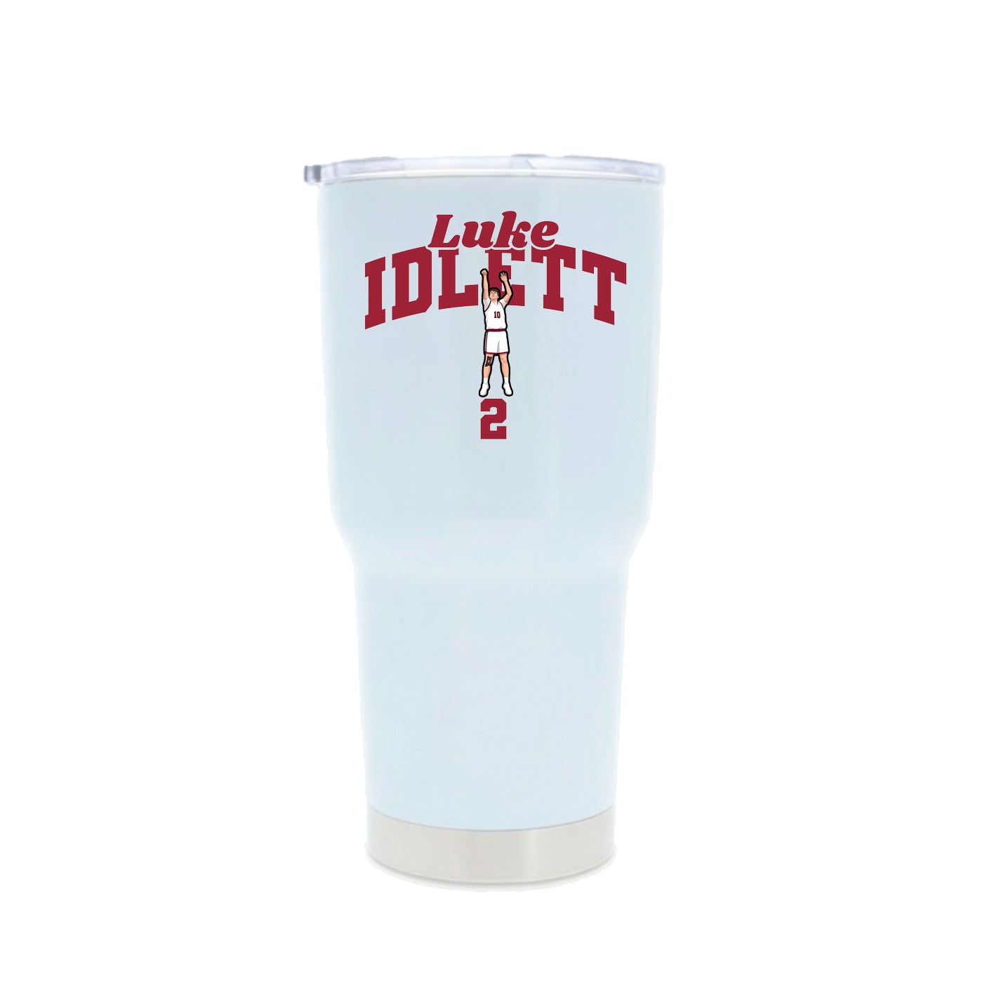 30oz Stainless Steel Tumbler — Signature Arch in White
